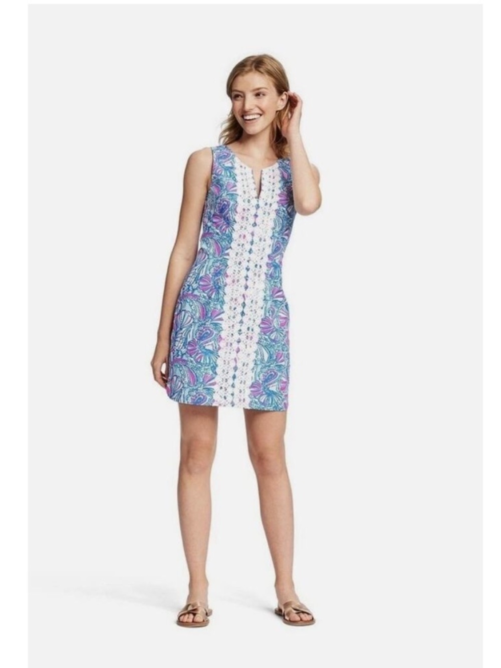 Lilly Pulitzer for Target My Fans Mini Shift Dress 2 Women’s Embroidered Cotton